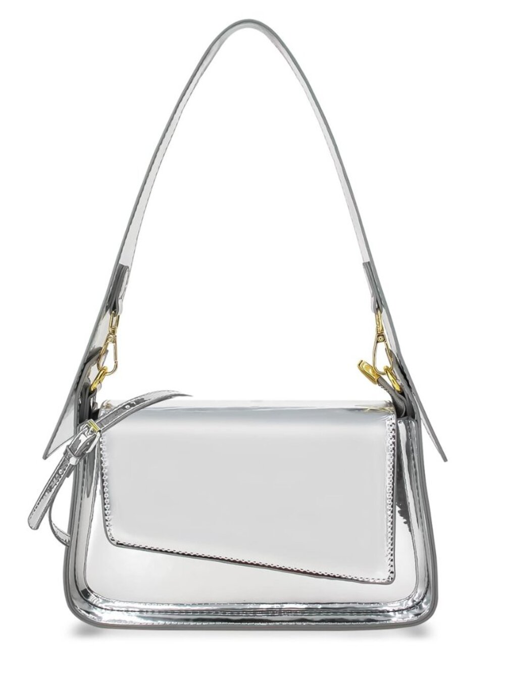 Women's Y2k Silver Metallic Hobo Purse - Sparkly Evening Shoulder Bag for Party